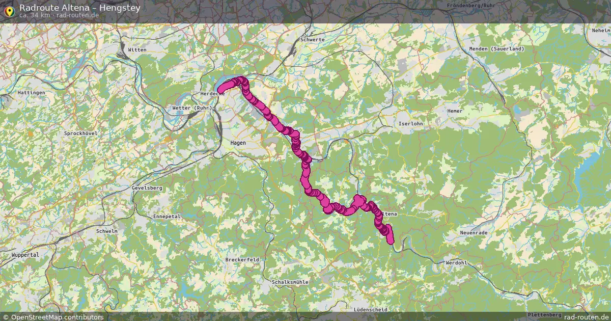 Fahrradroute Altena – Hengstey (34 km) – Rad-Routen.de