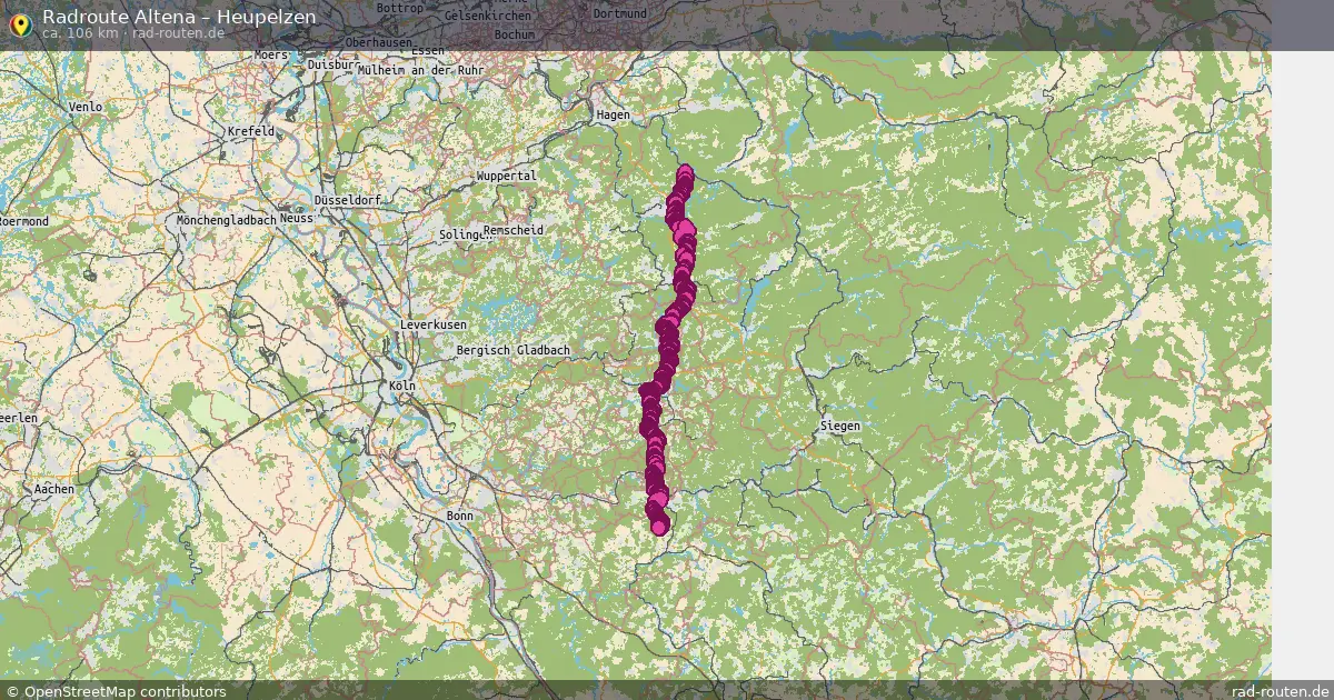 Fahrradroute Altena – Heupelzen (106 km) – Rad-Routen.de