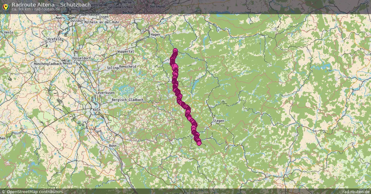 Fahrradroute Altena – Schutzbach (99 km) – Rad-Routen.de