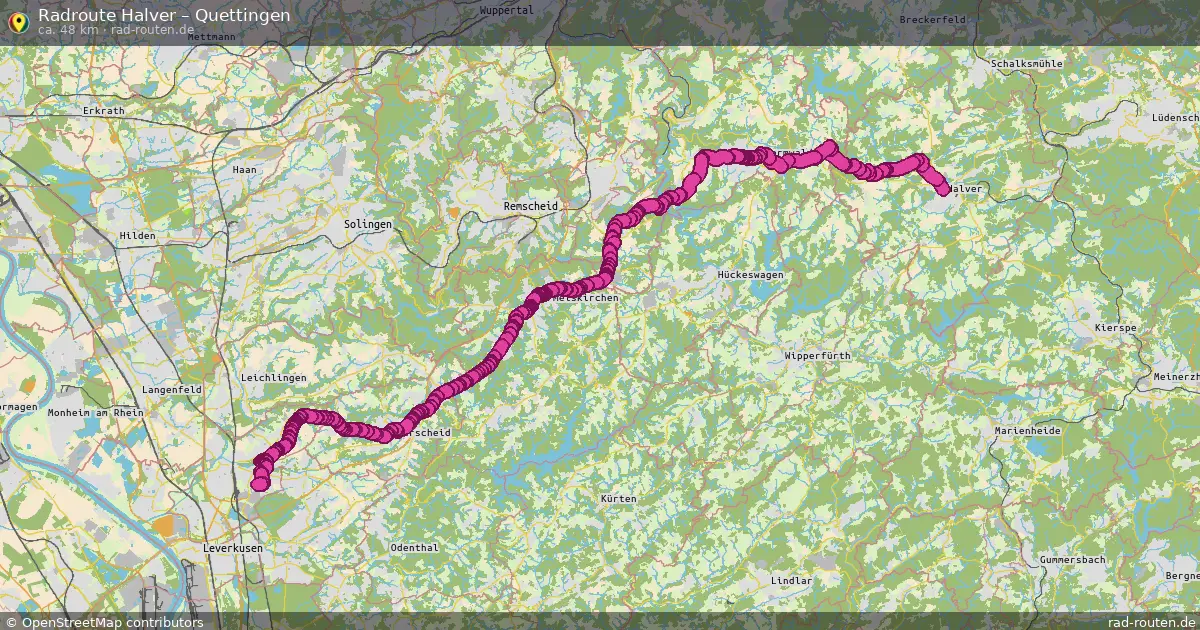 Fahrradroute Halver – Quettingen (48 km) – Rad-Routen.de