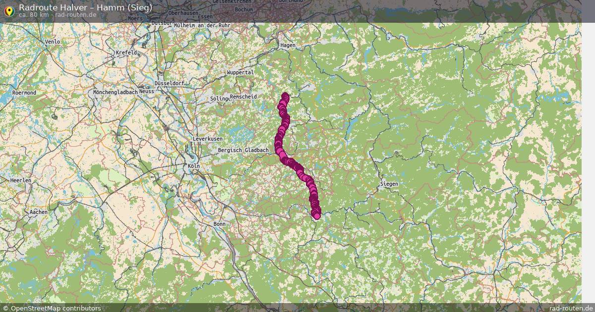 Fahrradroute Halver – Hamm (Sieg) (80 km) – Rad-Routen.de