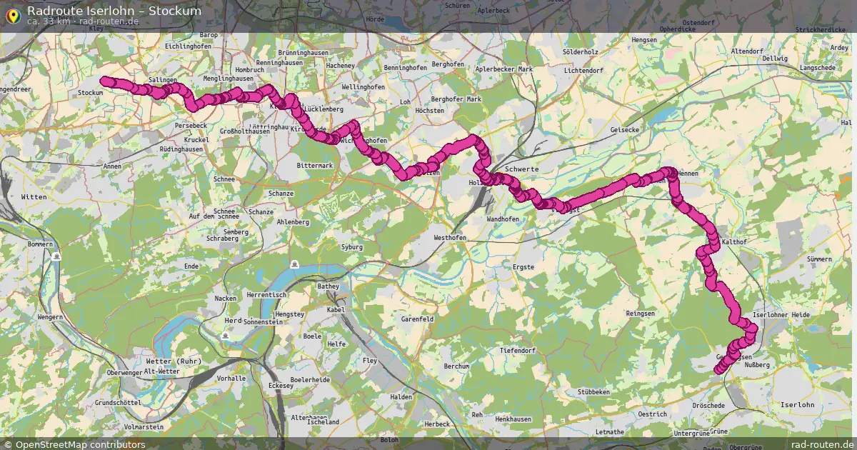 Fahrradroute Iserlohn – Stockum (33 km) – Rad-Routen.de