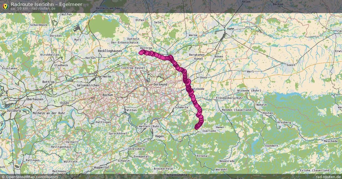 Fahrradroute Iserlohn – Egelmeer (50 km) – Rad-Routen.de