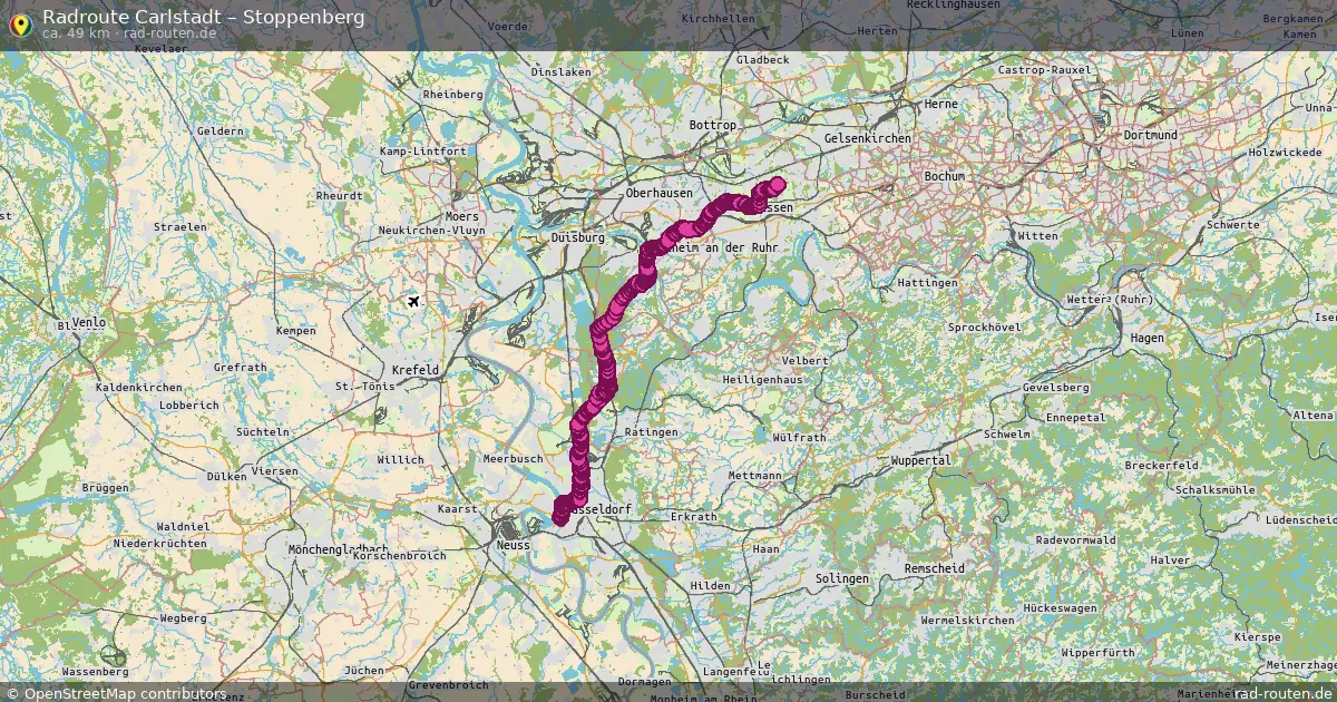 Fahrradroute Carlstadt – Stoppenberg (49 km) – Rad-Routen.de