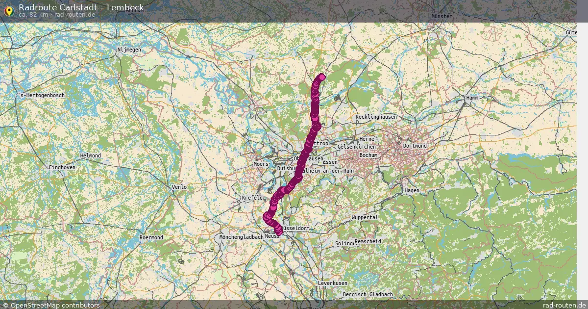 Fahrradroute Carlstadt – Lembeck (82 km) – Rad-Routen.de