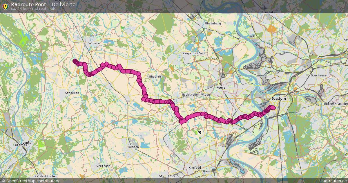 Fahrradroute Pont – Dellviertel (44 km) – Rad-Routen.de