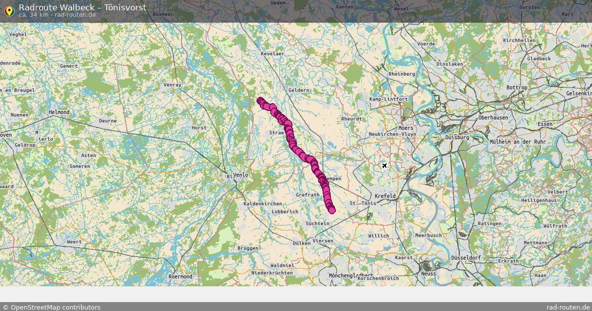 Fahrradroute Walbeck – Tönisvorst (34 km) – Rad-Routen.de