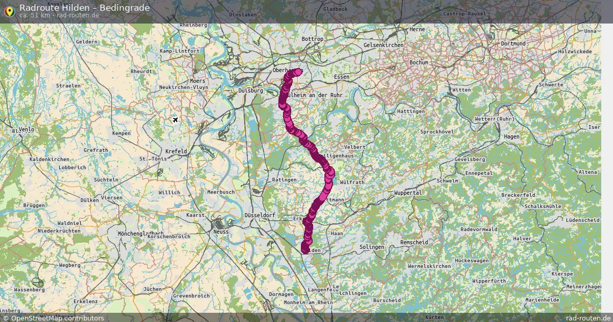 Fahrradroute Hilden – Bedingrade