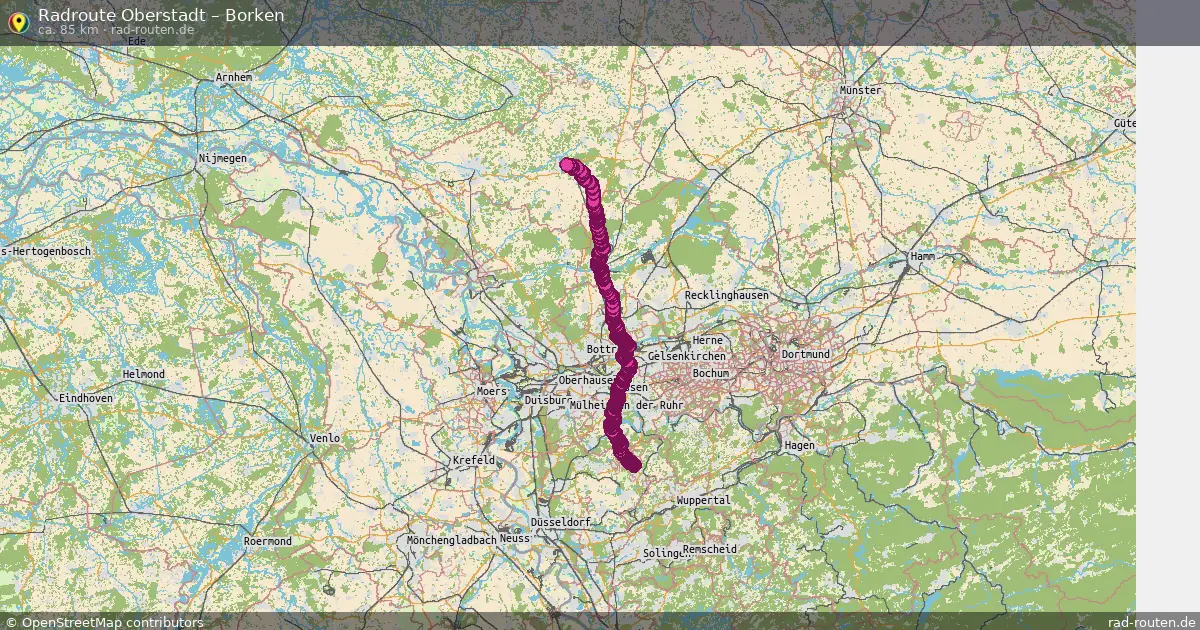 Fahrradroute Oberstadt – Borken (85 km) – Rad-Routen.de