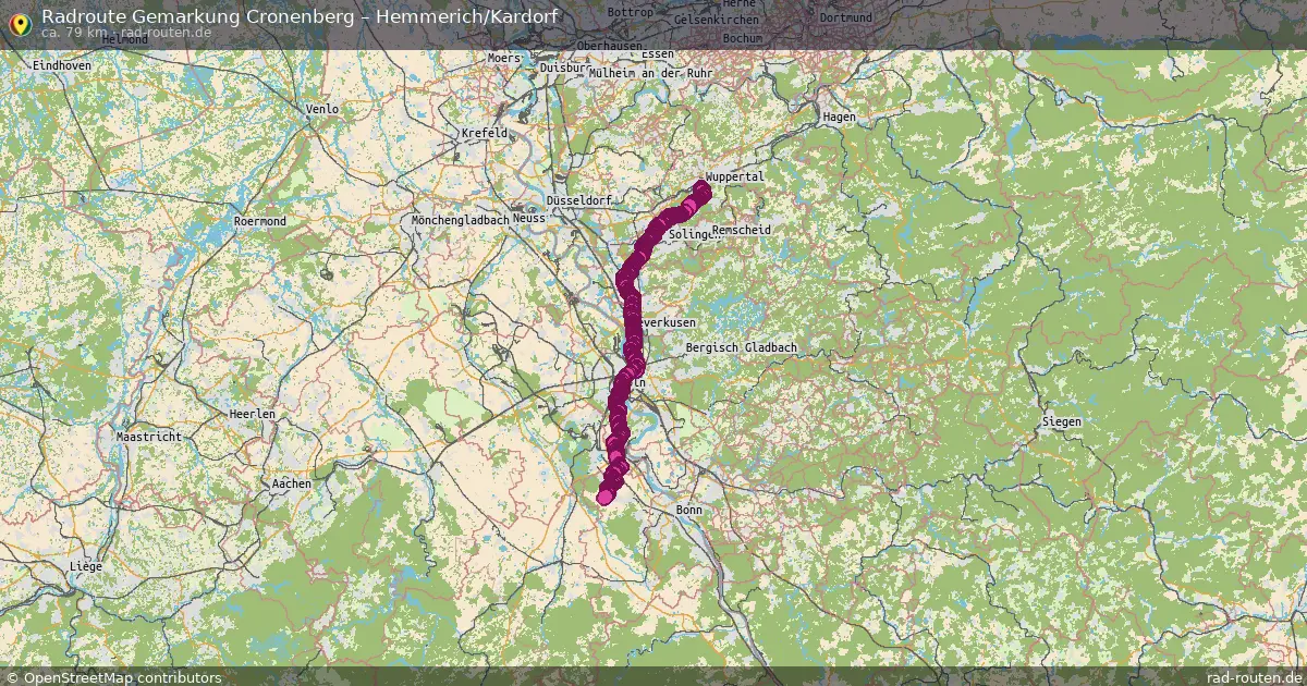 Fahrradroute Gemarkung Cronenberg – Hemmerich Kardorf (79 km) – Rad-Routen.de