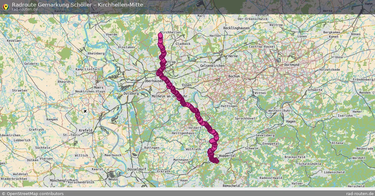 Fahrradroute Gemarkung Cronenberg – Kirchhellen-Mitte (75 km) – Rad-Routen.de