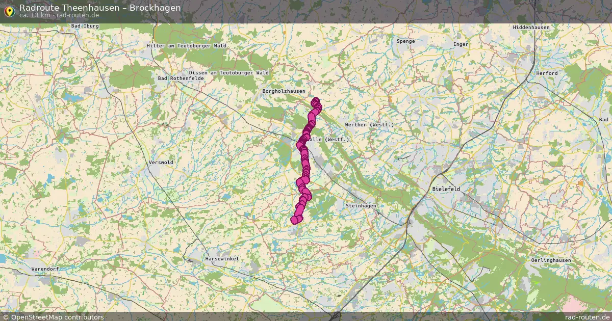 Fahrradroute Theenhausen – Brockhagen (13 km) – Rad-Routen.de