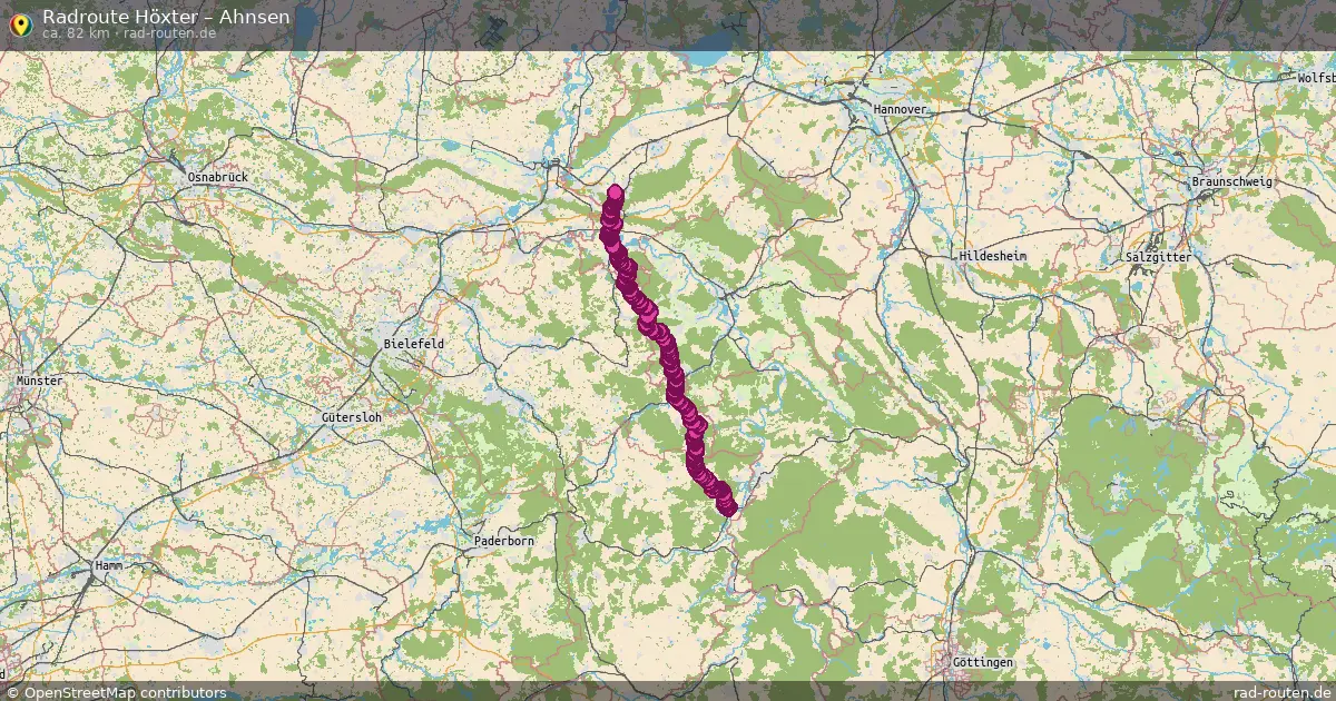 Fahrradroute Höxter – Ahnsen (82 km) – Rad-Routen.de