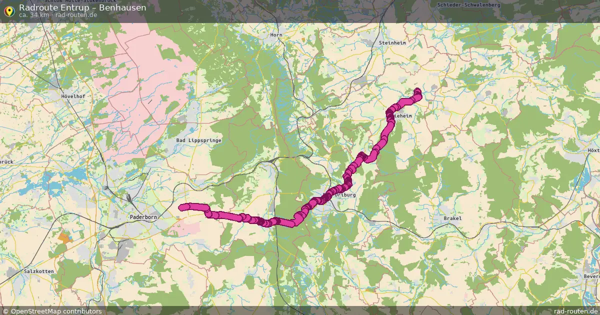 Fahrradroute Entrup – Benhausen (34 km) – Rad-Routen.de