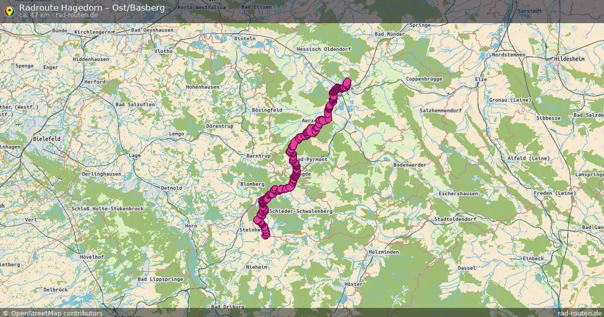 Fahrradroute Hagedorn – Ost Basberg (47 km) – Rad-Routen.de
