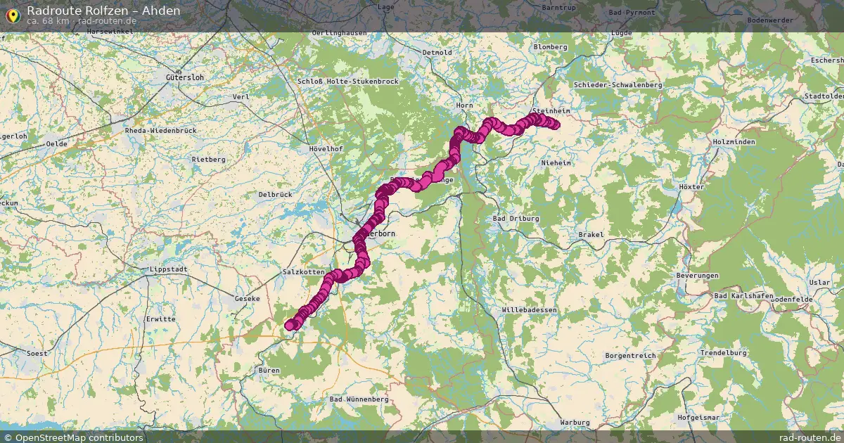 Fahrradroute Rolfzen – Ahden (68 km) – Rad-Routen.de