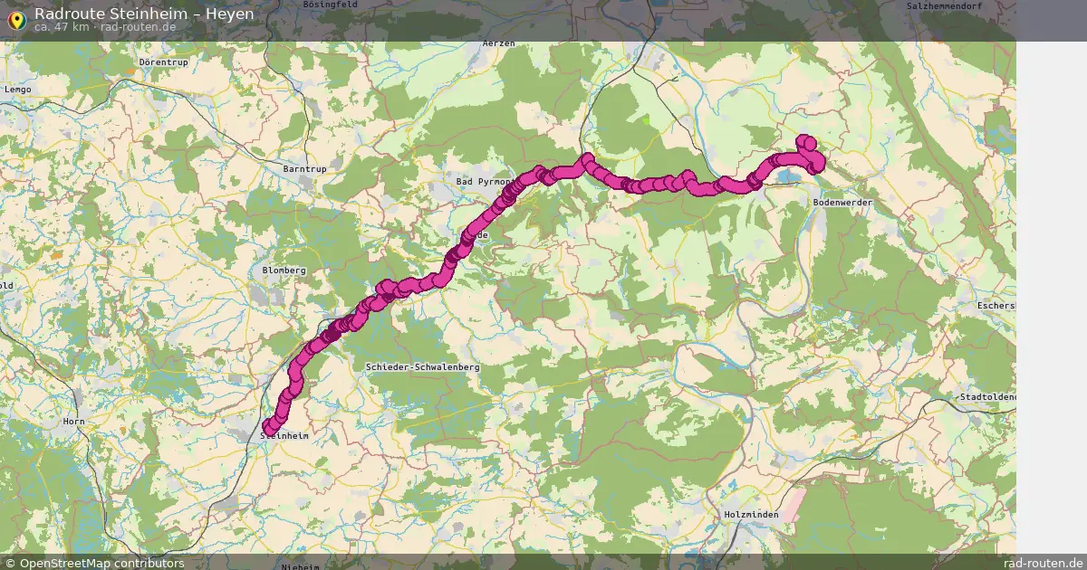 Fahrradroute Steinheim – Heyen (47 km) – Rad-Routen.de