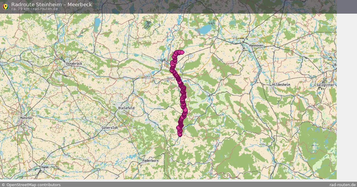 Fahrradroute Steinheim – Meerbeck (79 km) – Rad-Routen.de