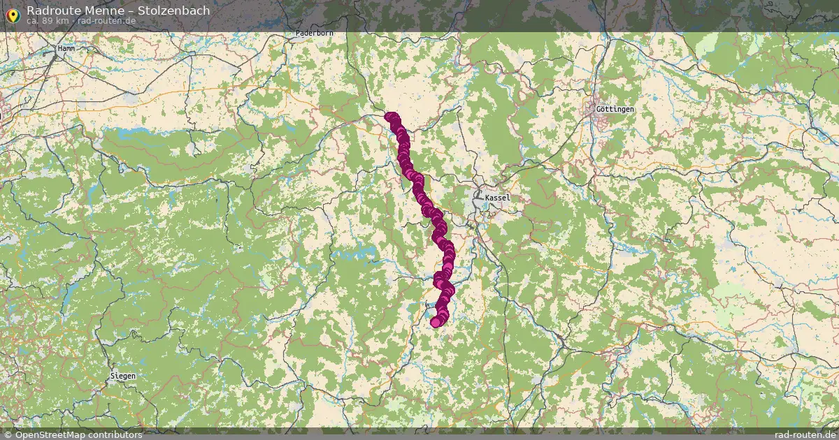 Fahrradroute Menne – Stolzenbach