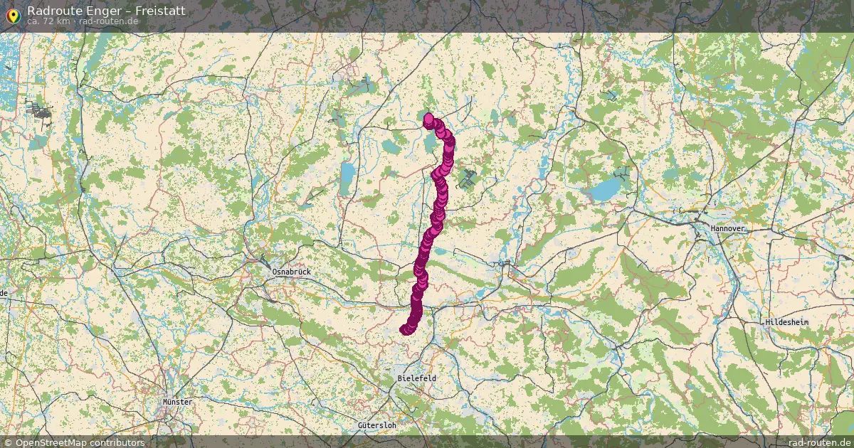 Fahrradroute Enger – Freistatt (72 km) – Rad-Routen.de