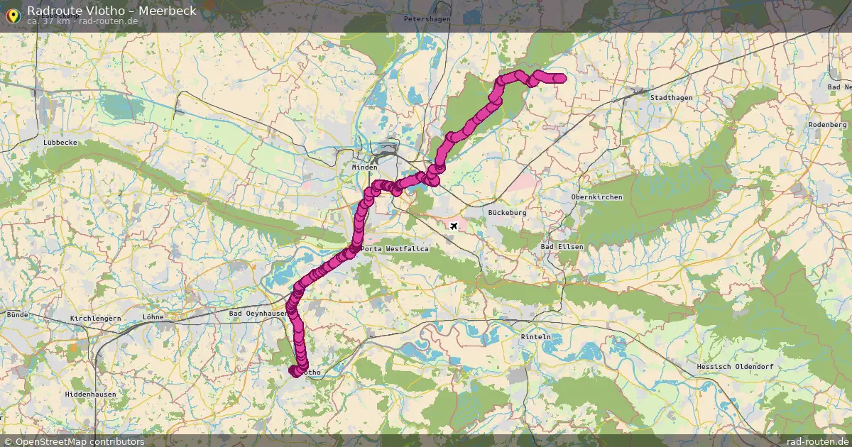 Fahrradroute Vlotho – Meerbeck (37 km) – Rad-Routen.de