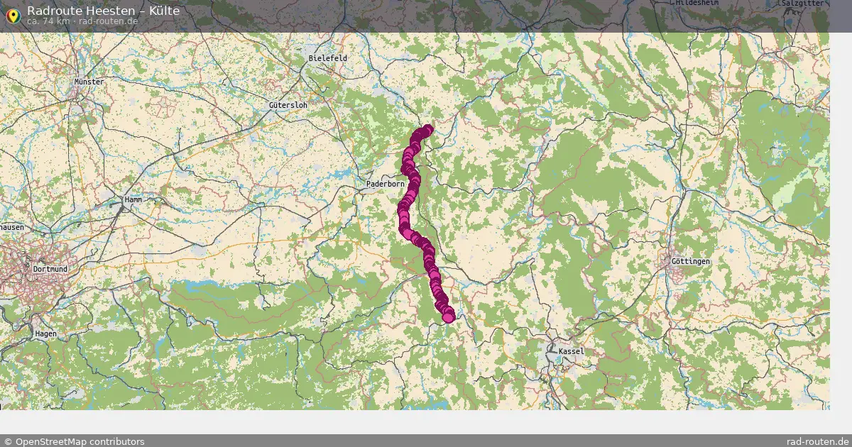 Fahrradroute Heesten – Külte (74 km) – Rad-Routen.de