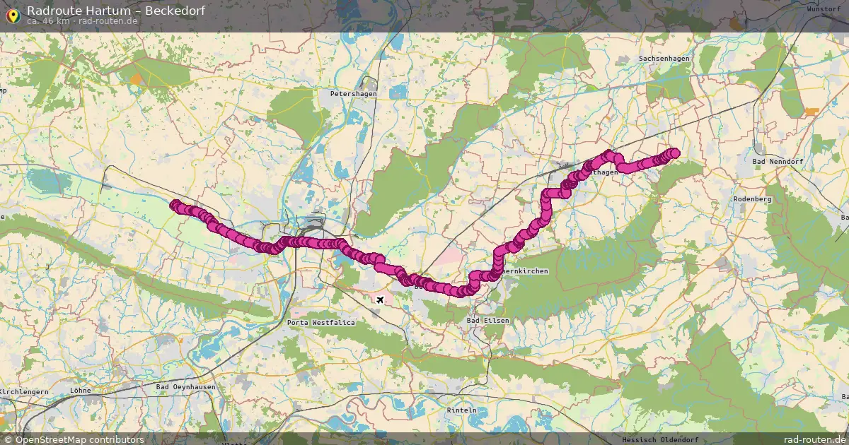 Fahrradroute Hartum – Beckedorf (46 km) – Rad-Routen.de