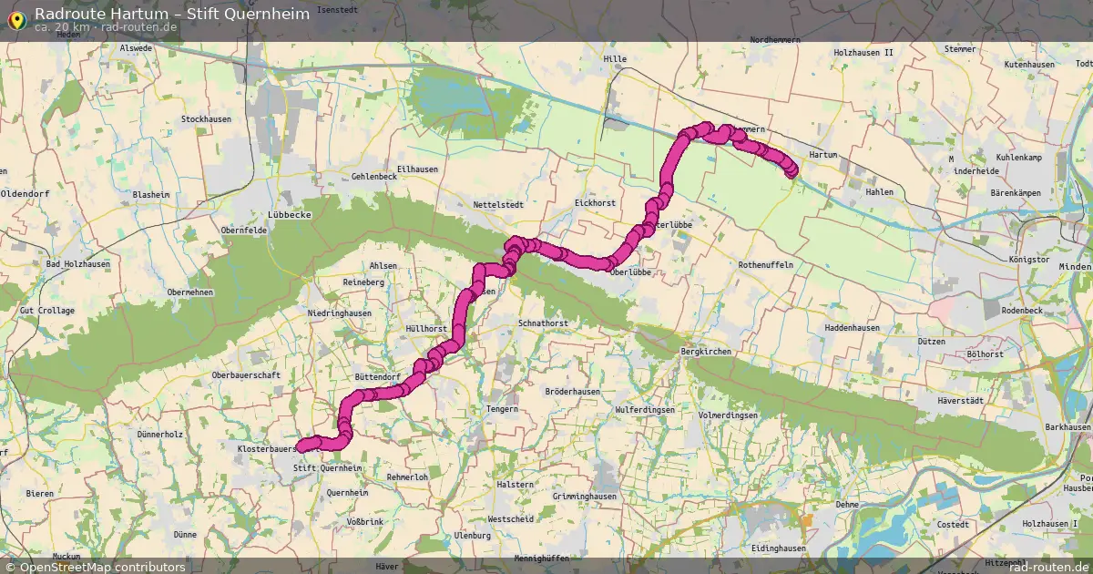 Fahrradroute Hartum – Stift Quernheim (20 km) – Rad-Routen.de
