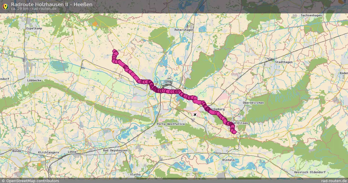 Fahrradroute Holzhausen Ii – Heeßen (29 km) – Rad-Routen.de