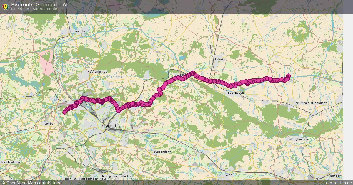 Fahrradroute Getmold – Atter (46 km) – Rad-Routen.de