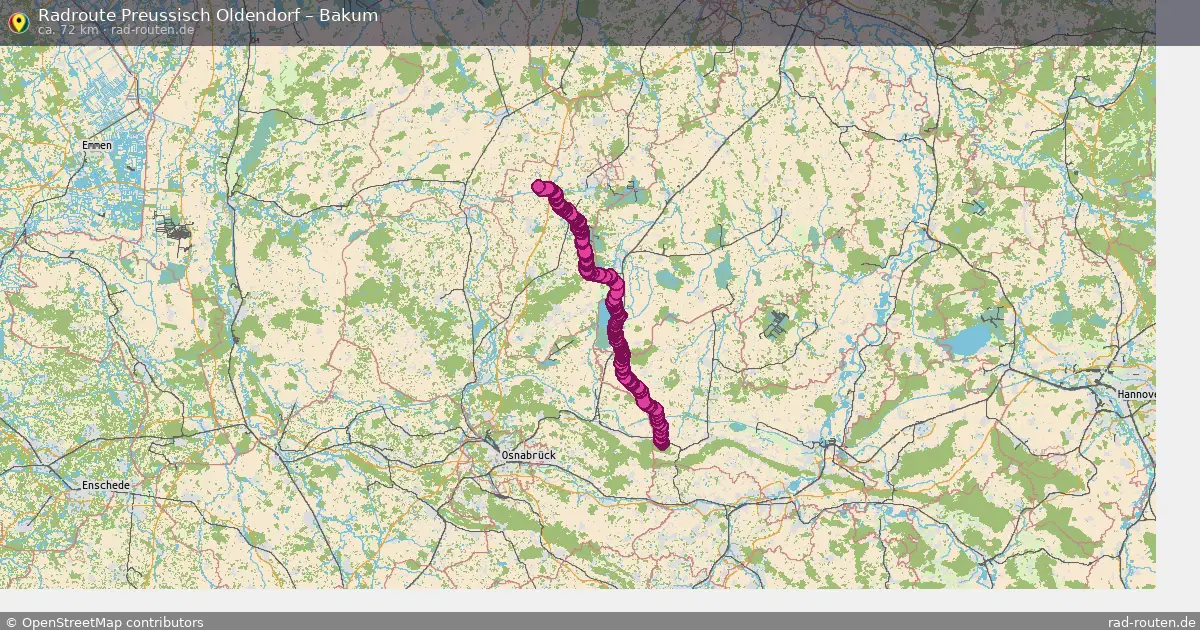 Fahrradroute Preussisch Oldendorf – Bakum (72 km) – Rad-Routen.de