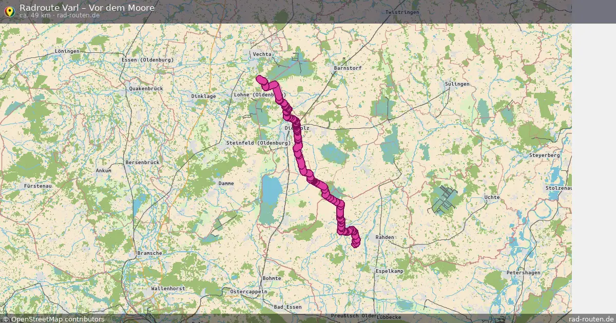 Fahrradroute Varl – Vor Dem Moore (49 km) – Rad-Routen.de