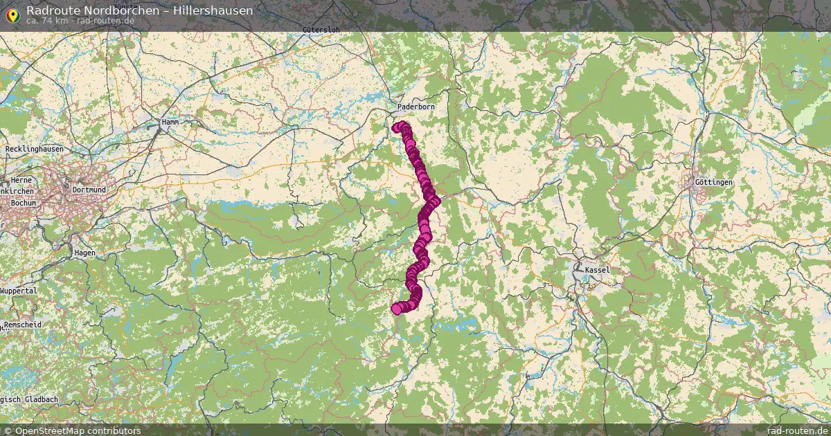 Fahrradroute Nordborchen – Hillershausen