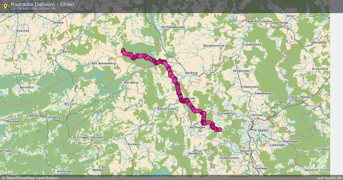 Fahrradroute Dalheim – Ehlen (59 km) – Rad-Routen.de