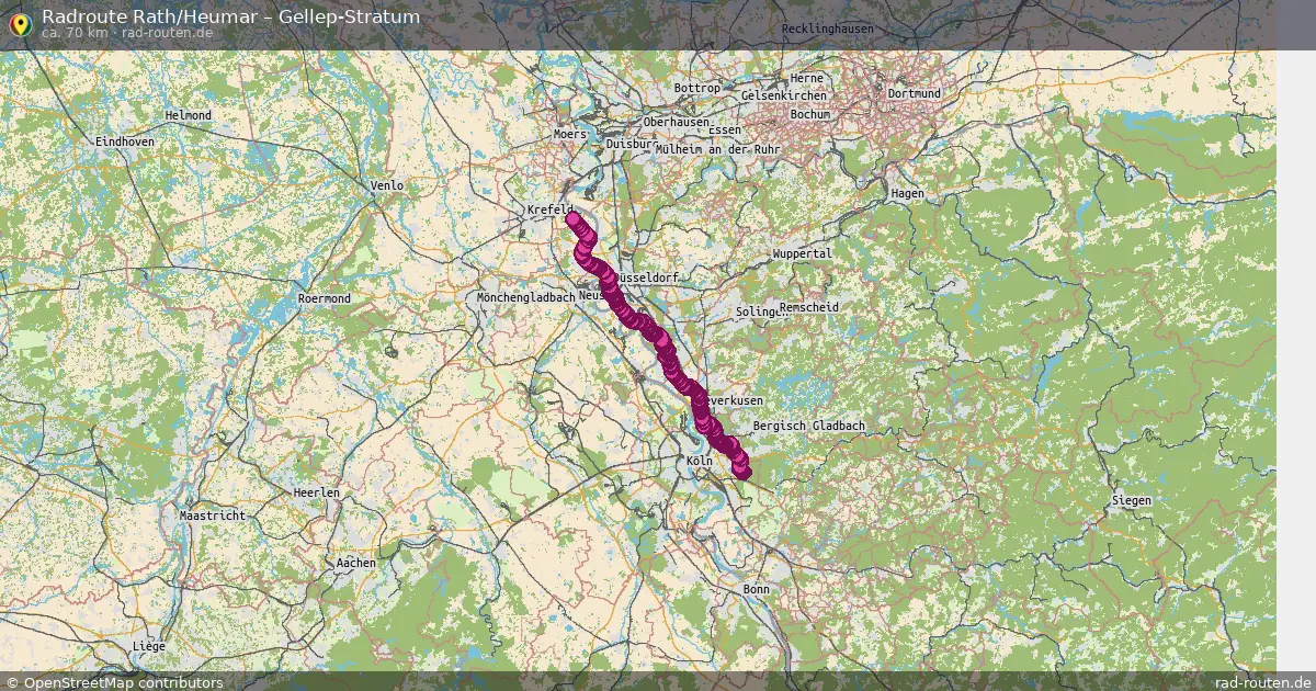 Fahrradroute Rath Heumar – Gellep-Stratum (69 km) – Rad-Routen.de