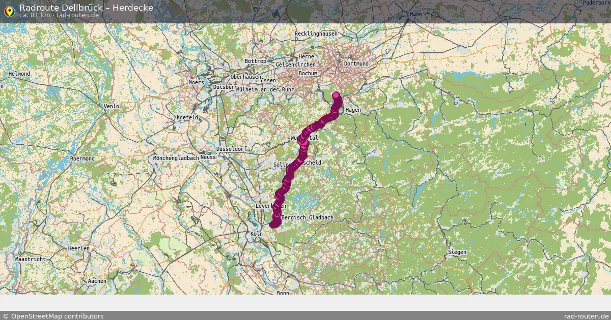 Fahrradroute Dellbrück – Herdecke (81 km) – Rad-Routen.de