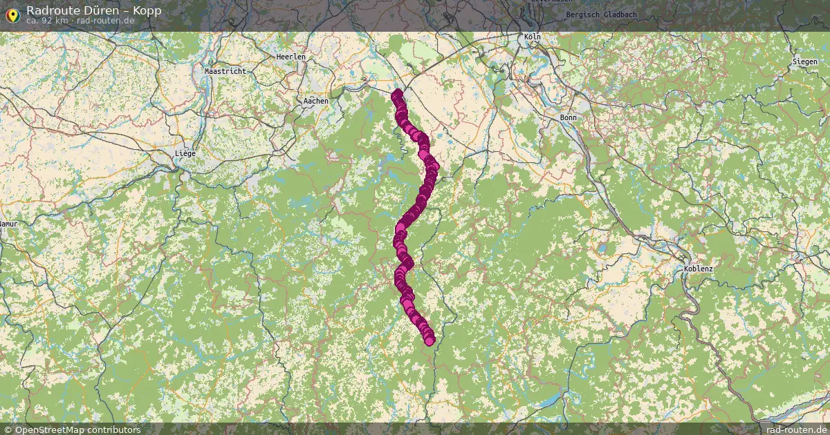 Fahrradroute Düren – Kopp (92 km) – Rad-Routen.de