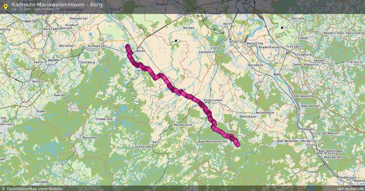 Radtour Mariaweiler-Hoven – Berg