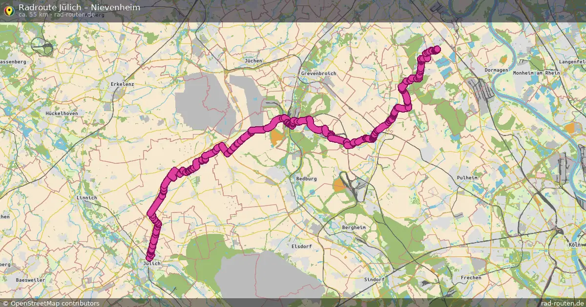 Fahrradroute Jülich – Nievenheim