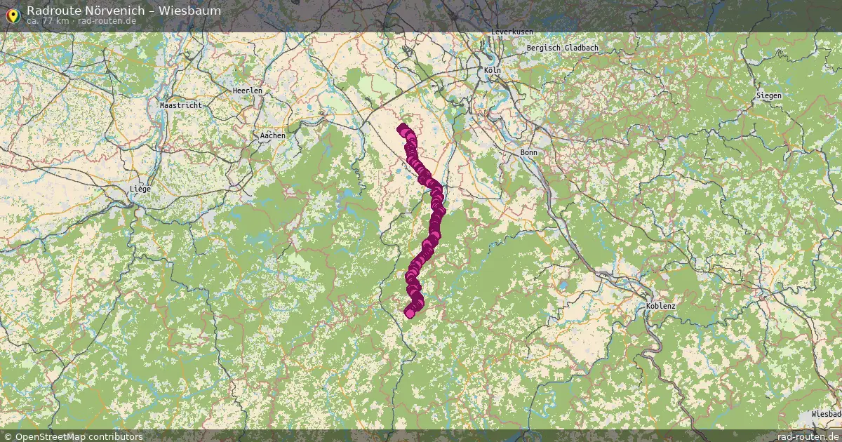Fahrradroute Nörvenich – Wiesbaum (77 km) – Rad-Routen.de