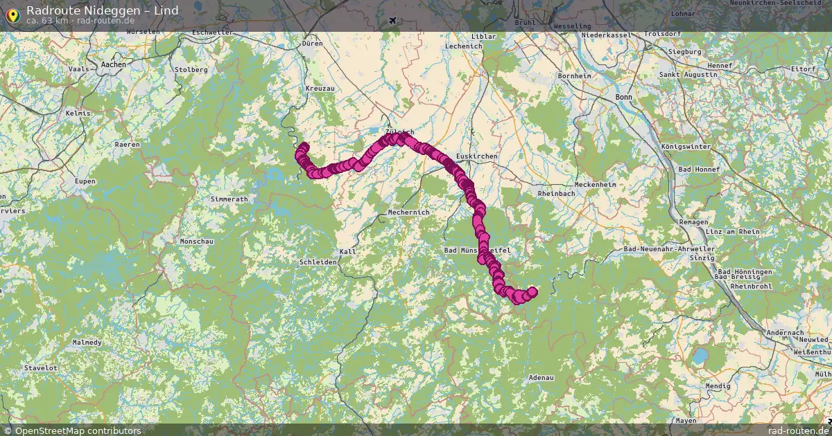 Fahrradroute Nideggen – Lind