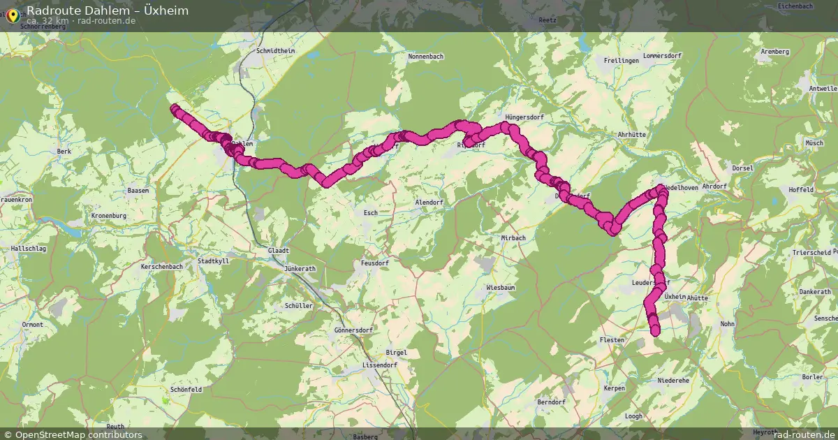 Fahrradroute Dahlem – Üxheim (32 km) – Rad-Routen.de
