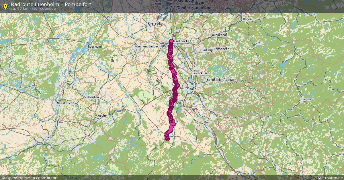 Fahrradroute Euenheim – Pempelfort (90 km) – Rad-Routen.de