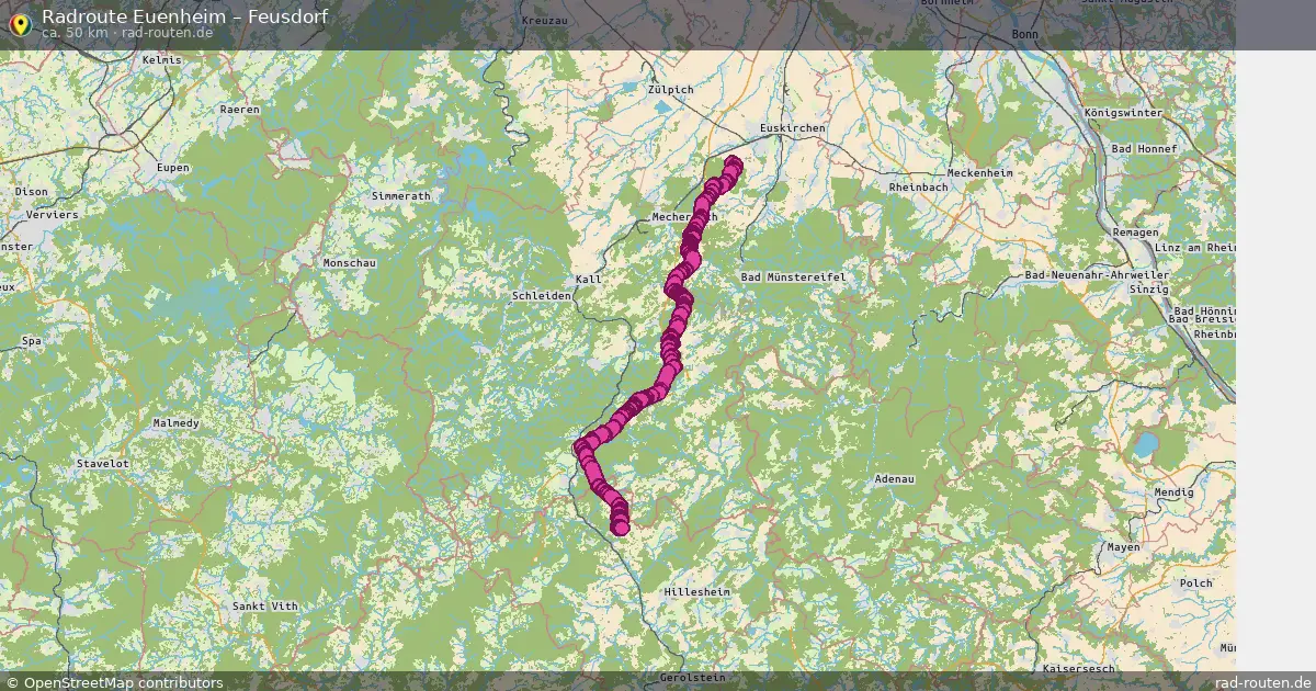 Fahrradroute Euenheim – Feusdorf (47 km) – Rad-Routen.de