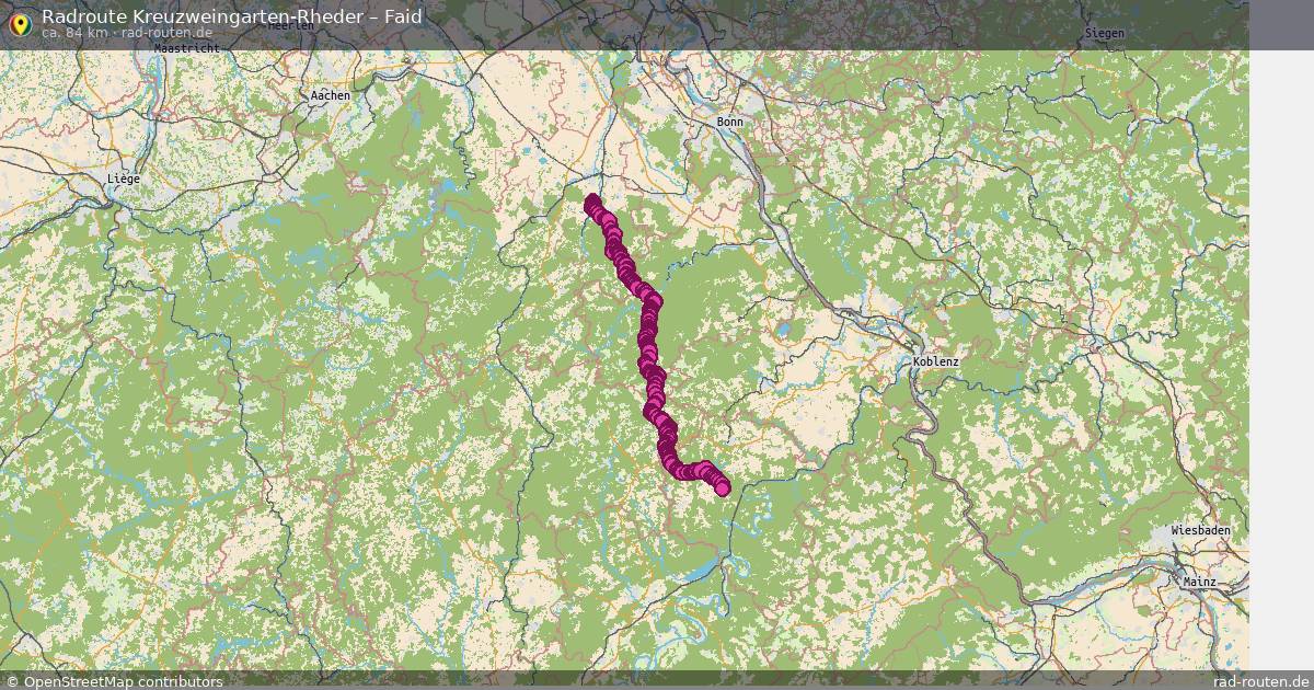 Fahrradroute Kreuzweingarten-Rheder – Faid