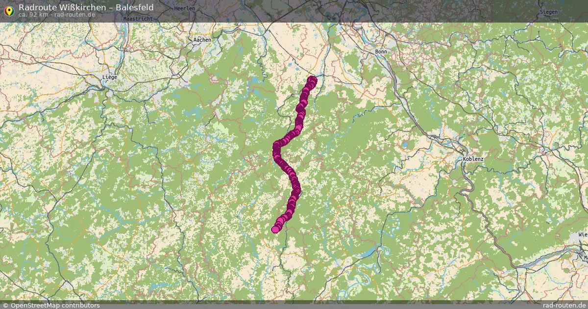 Fahrradroute Wißkirchen – Balesfeld (92 km) – Rad-Routen.de
