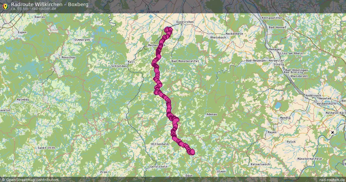 Fahrradroute Wißkirchen – Boxberg (68 km) – Rad-Routen.de