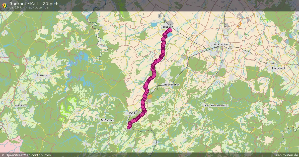 Fahrradroute Kall – Zülpich (29 km) – Rad-Routen.de