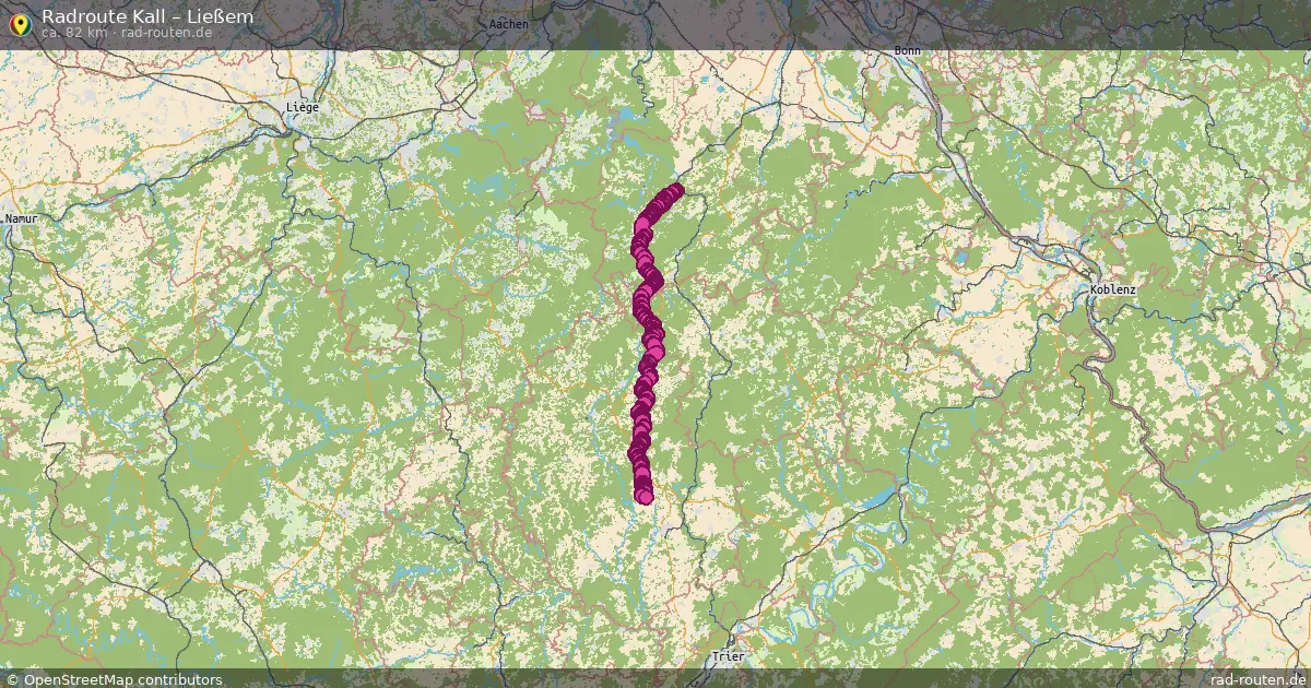 Fahrradroute Kall – Ließem (82 km) – Rad-Routen.de