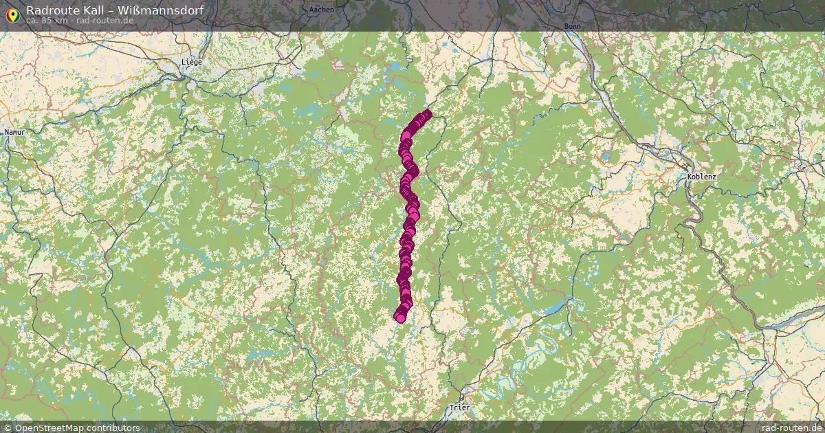 Fahrradroute Kall – Wißmannsdorf (85 km) – Rad-Routen.de